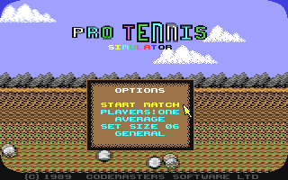 Pro Tennis Simulator Title Screen